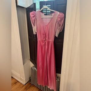 ROTATE Birger Christensen pink/silver ombré dress
